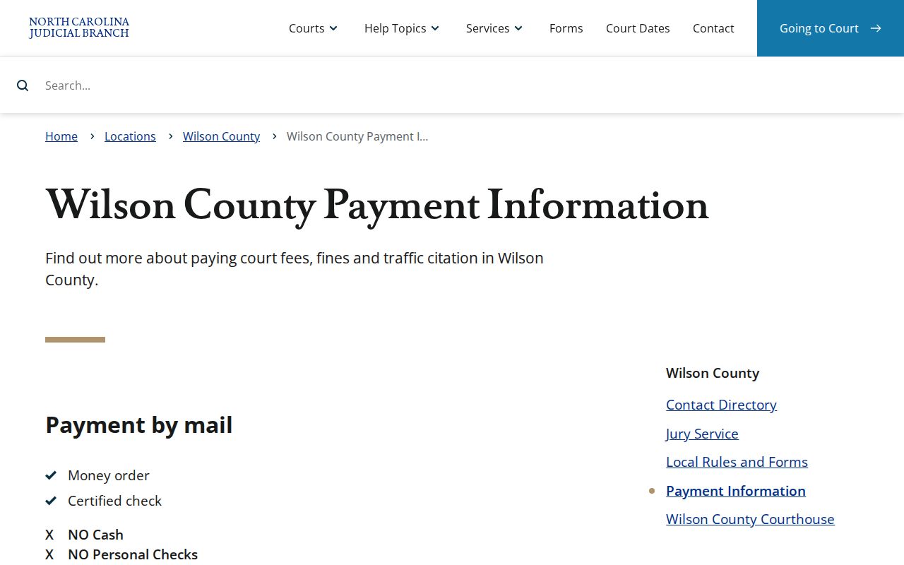 Wilson County criminal court payment information