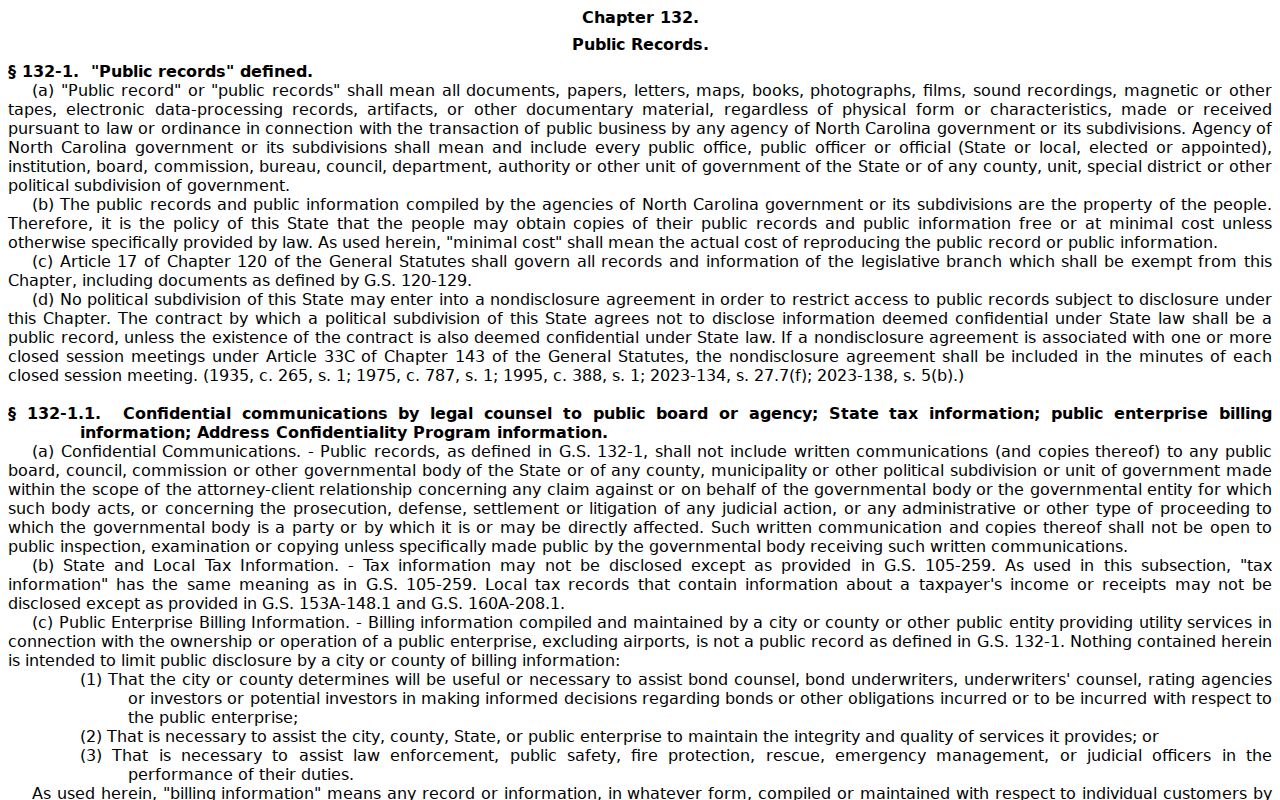 Wilson County criminal records North Carolina Public Records Law