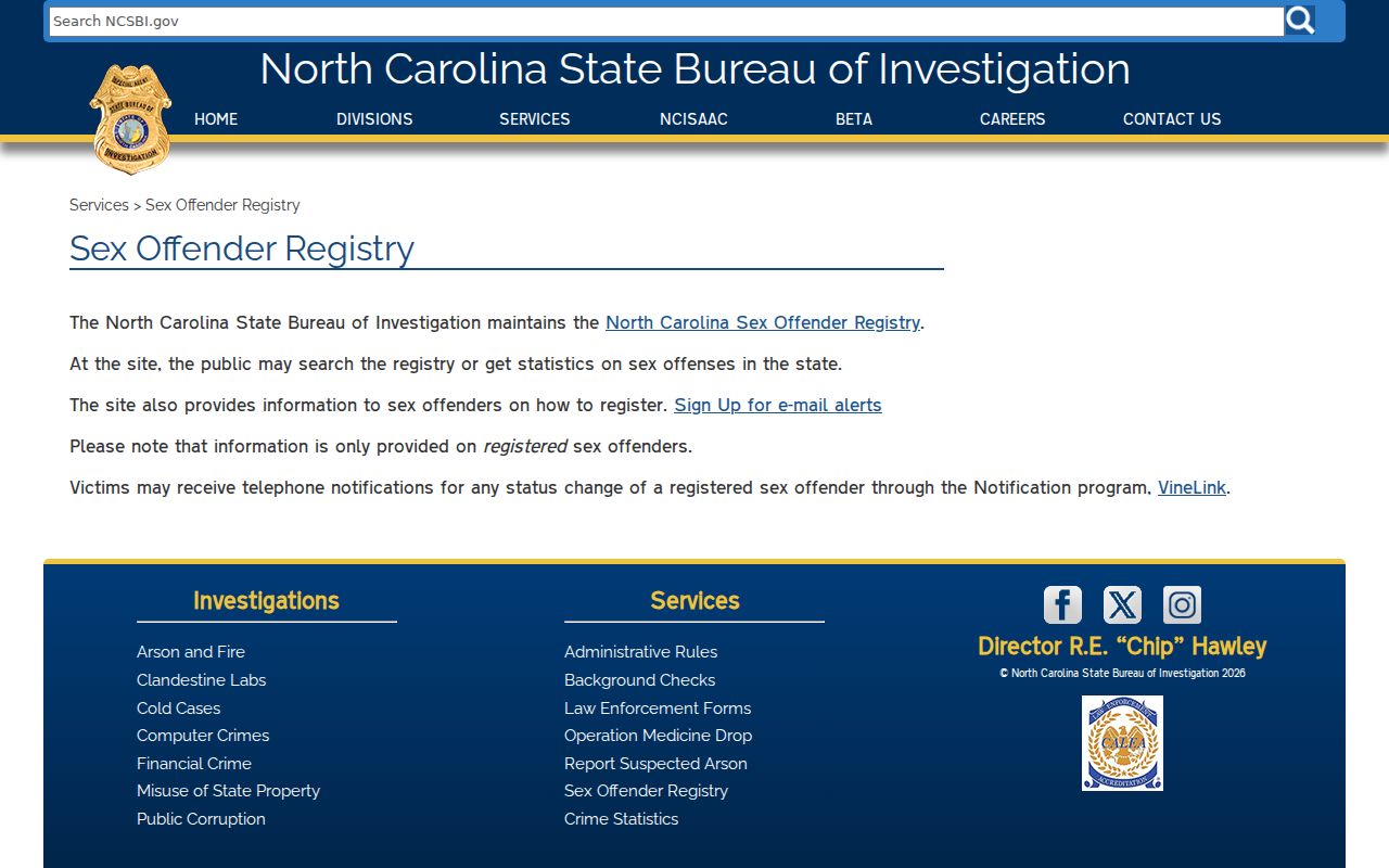 Wilson County sex offender registry information from the North Carolina SBI